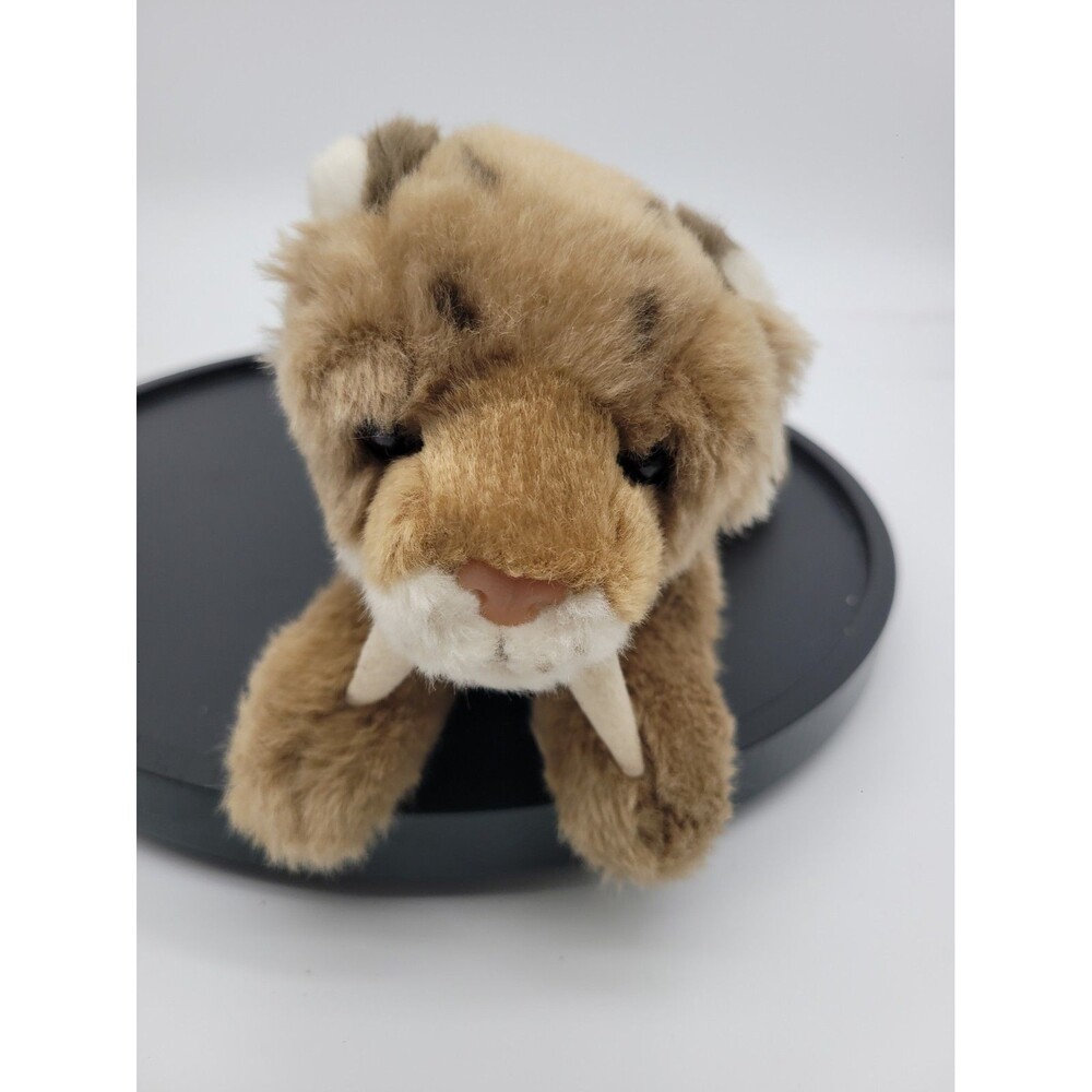 2007 Adventure Planet Saber Tooth Tiger Cub  Plush Realistic Cat Soft Stuffed